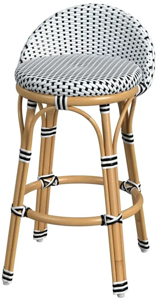 Kye 24" Rattan Outdoor Low Back Counter Stool