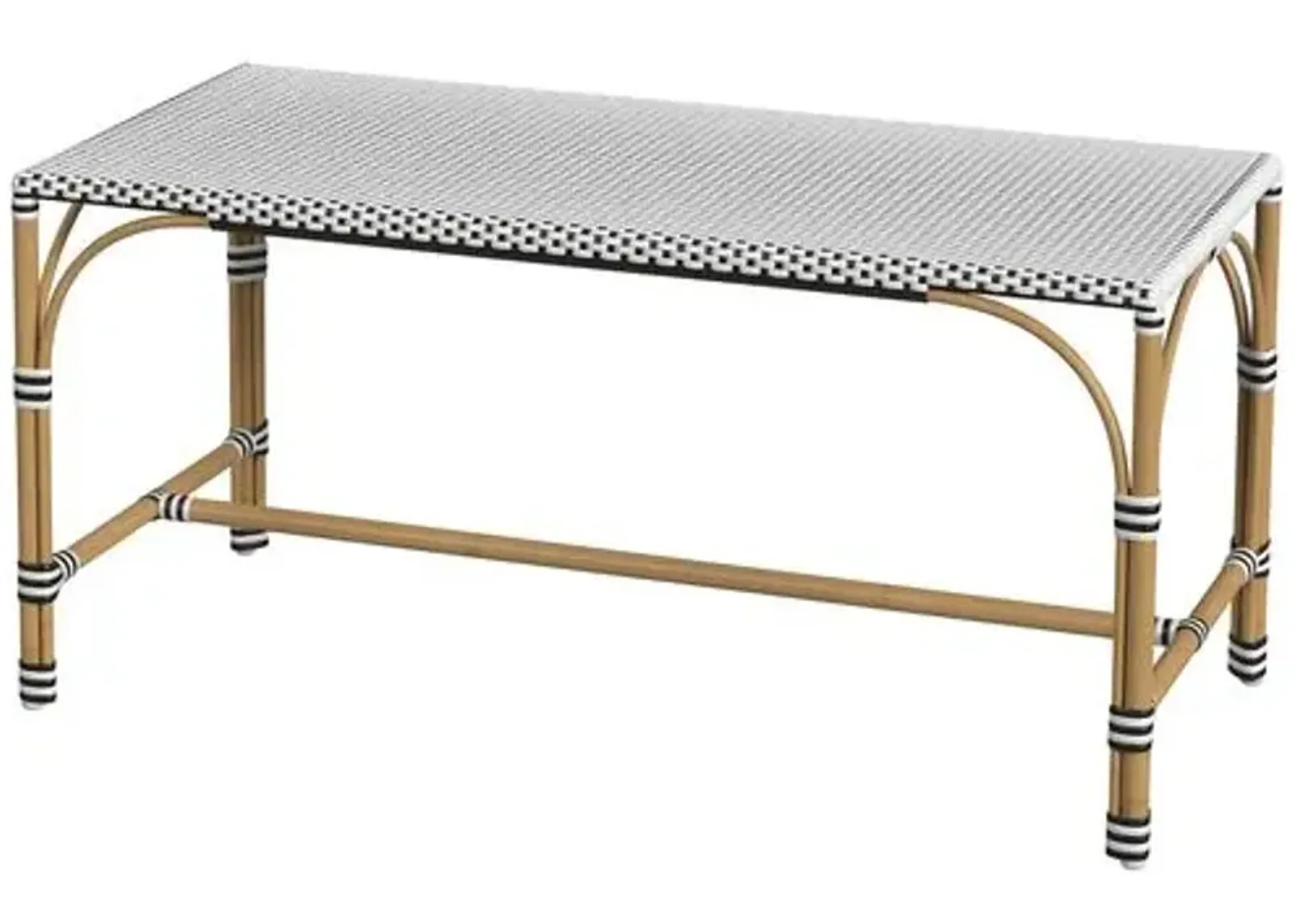 Kye Rattan Outdoor Rectangular Dining Bench - White