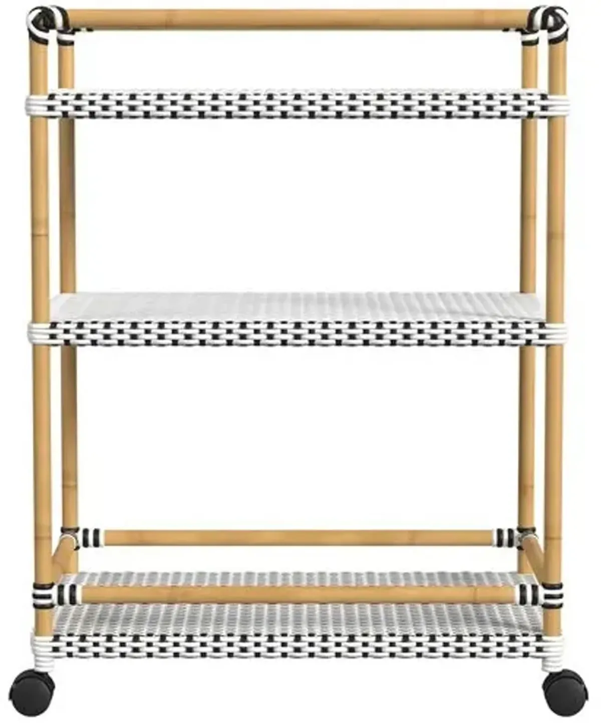 Kye Rattan Outdoor 3-Tier Bar Cart - White