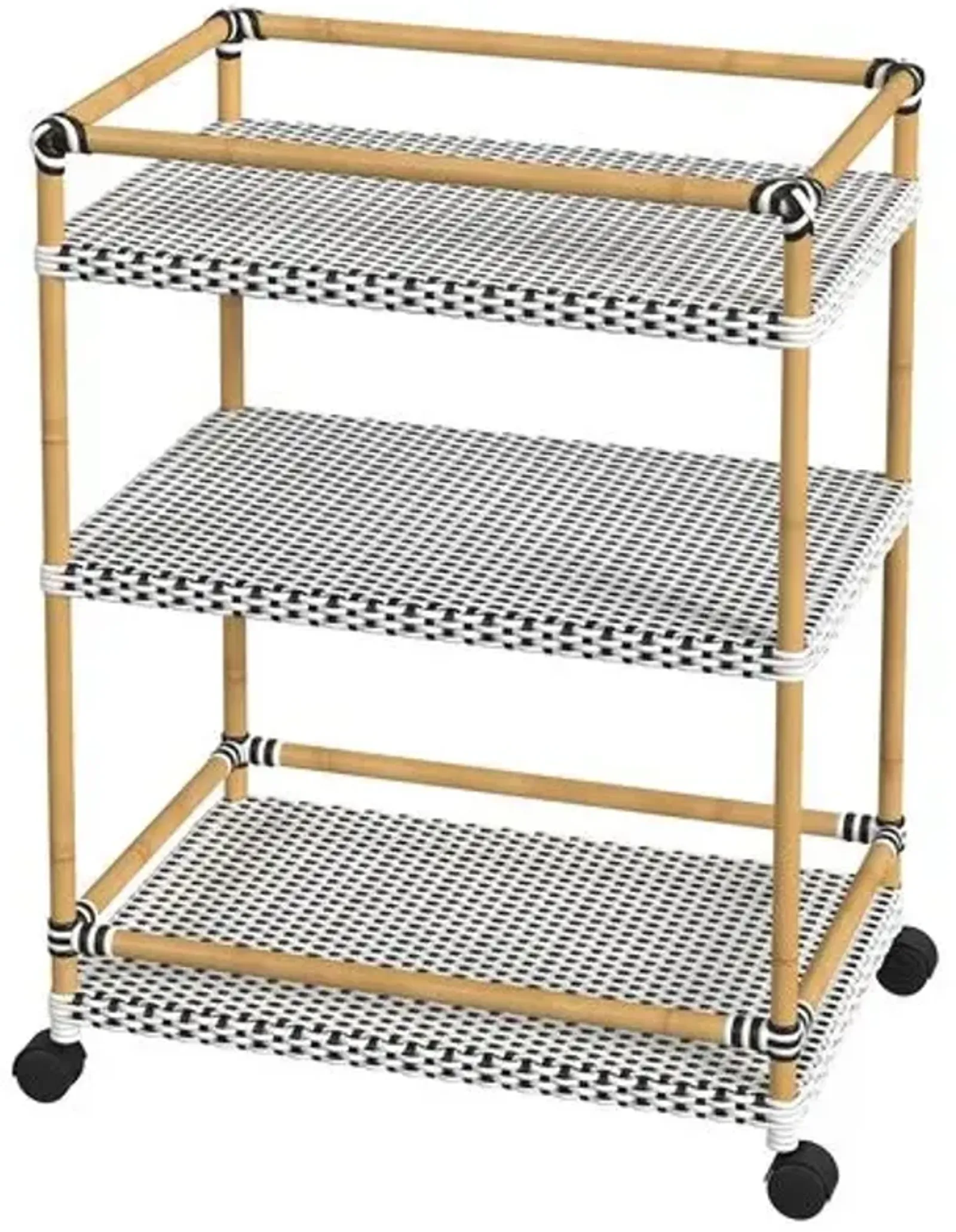 Kye Rattan Outdoor 3-Tier Bar Cart - White