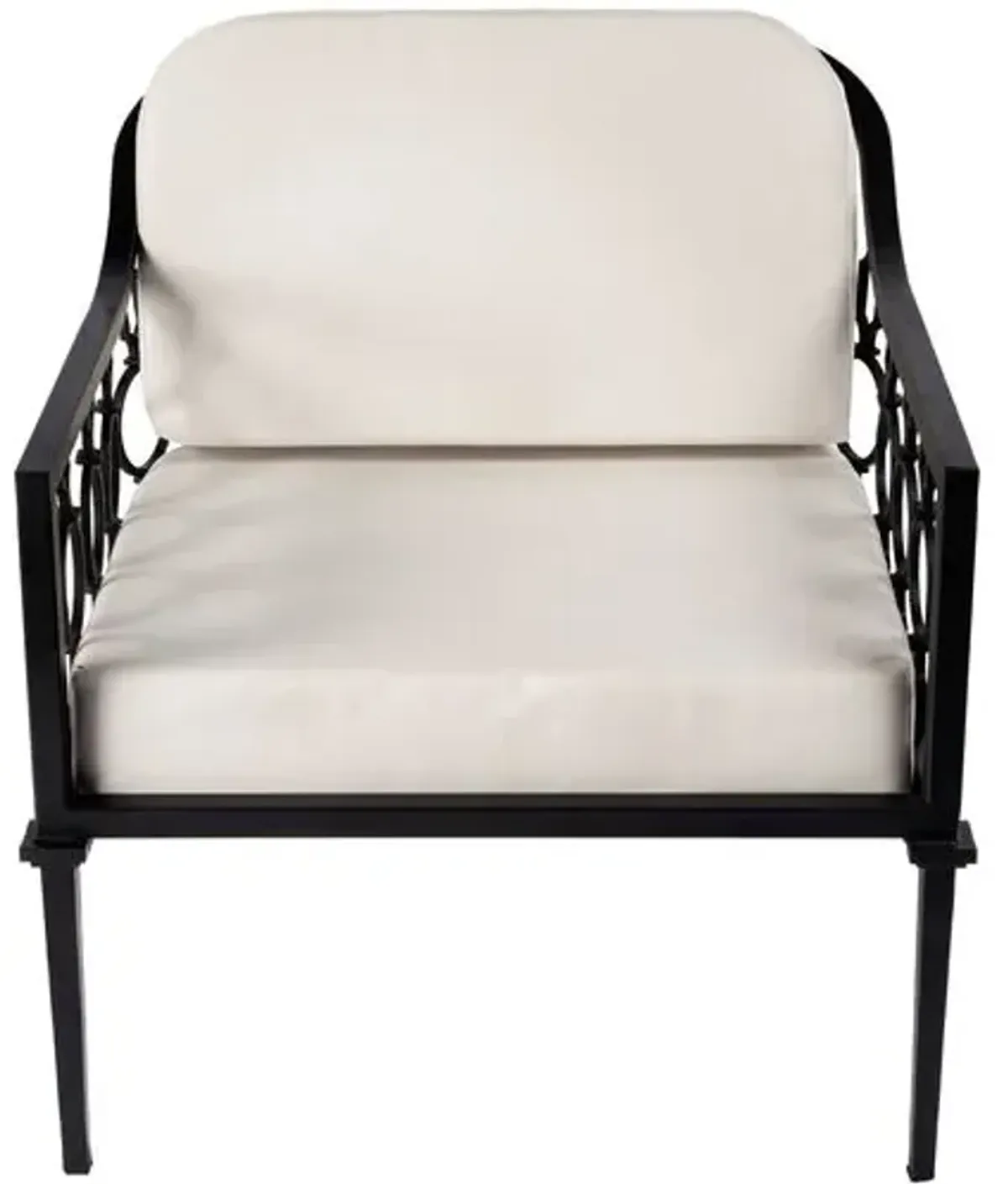 Mariza Iron Outdoor Lounge Chair - Black