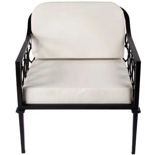 Mariza Iron Outdoor Lounge Chair - Black