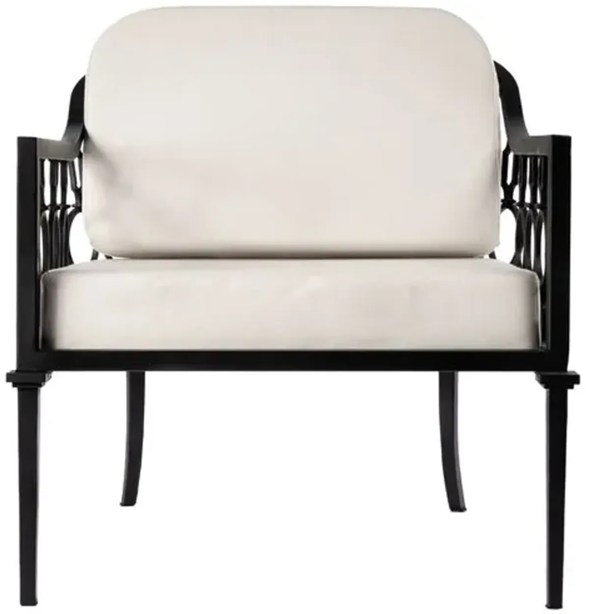 Mariza Iron Outdoor Lounge Chair - Black