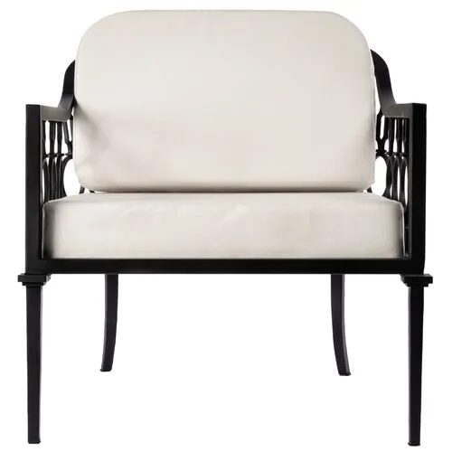 Mariza Iron Outdoor Lounge Chair - Black