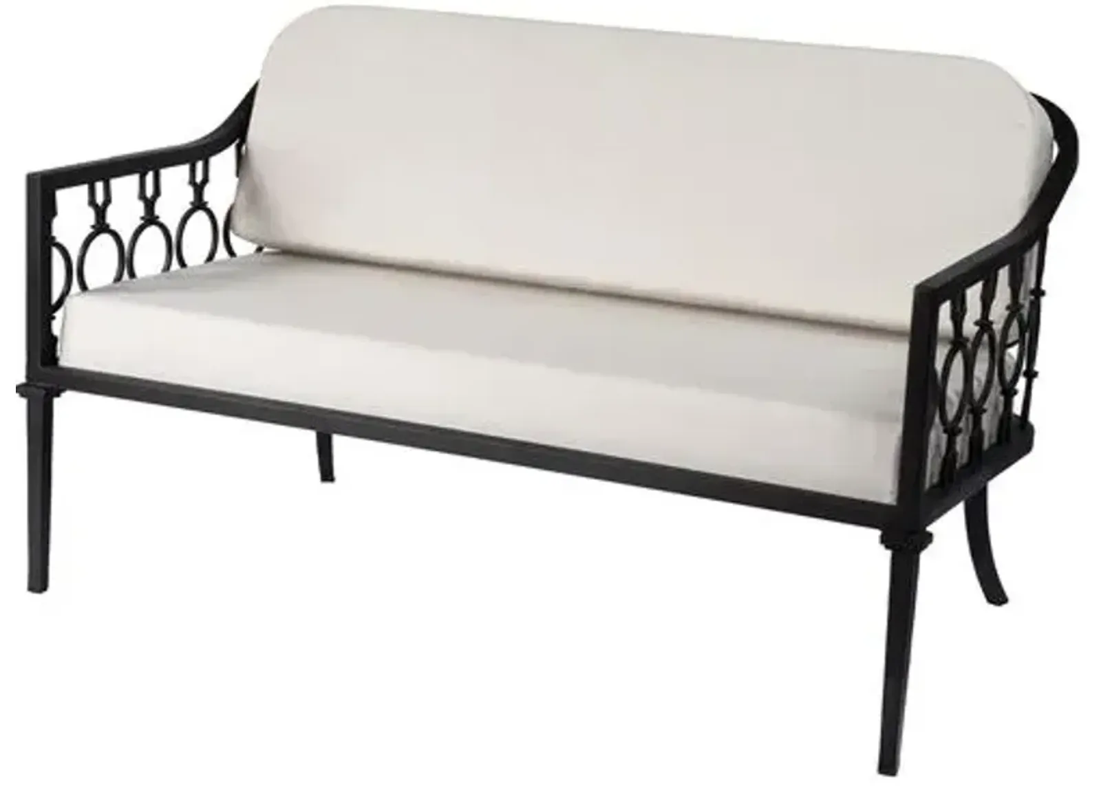 Mariza Iron Outdoor Loveseat - Black