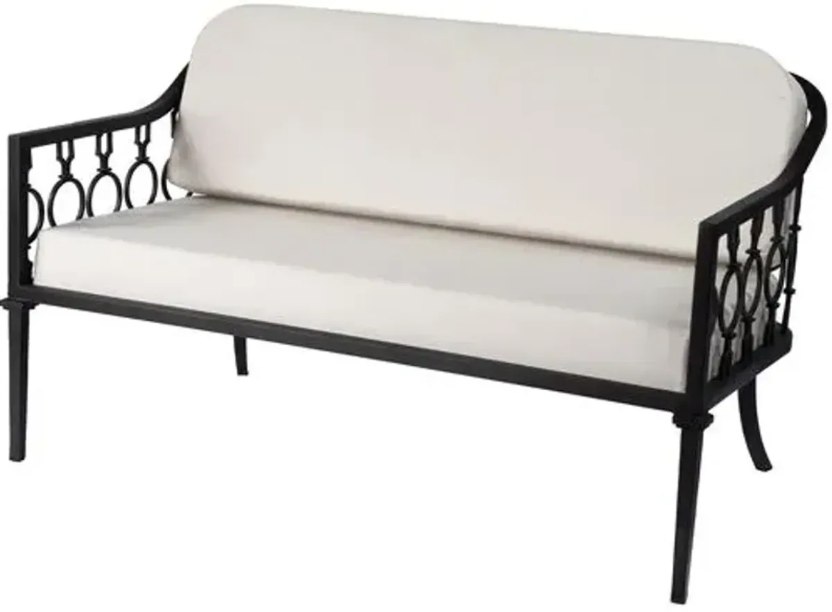 Mariza Iron Outdoor Loveseat - Black