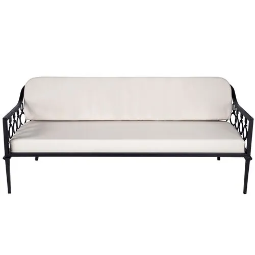 Mariza Iron Outdoor Sofa - Black