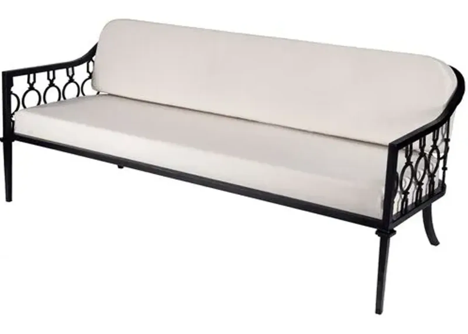 Mariza Iron Outdoor Sofa - Black