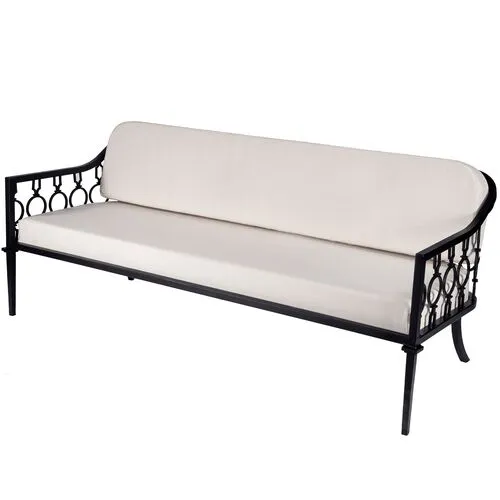 Mariza Iron Outdoor Sofa - Black