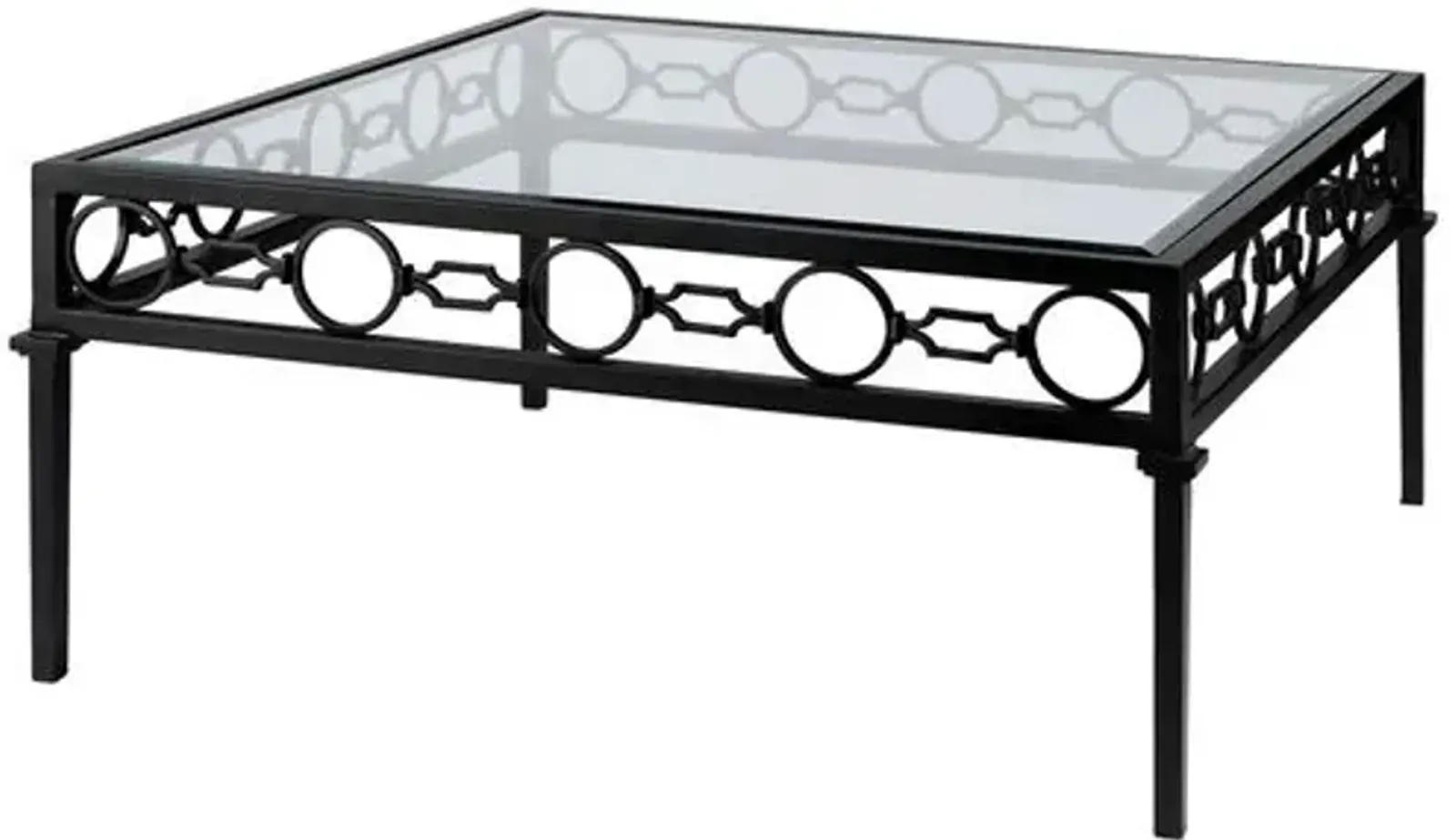 Mariza Iron Outdoor Coffee Table - Black