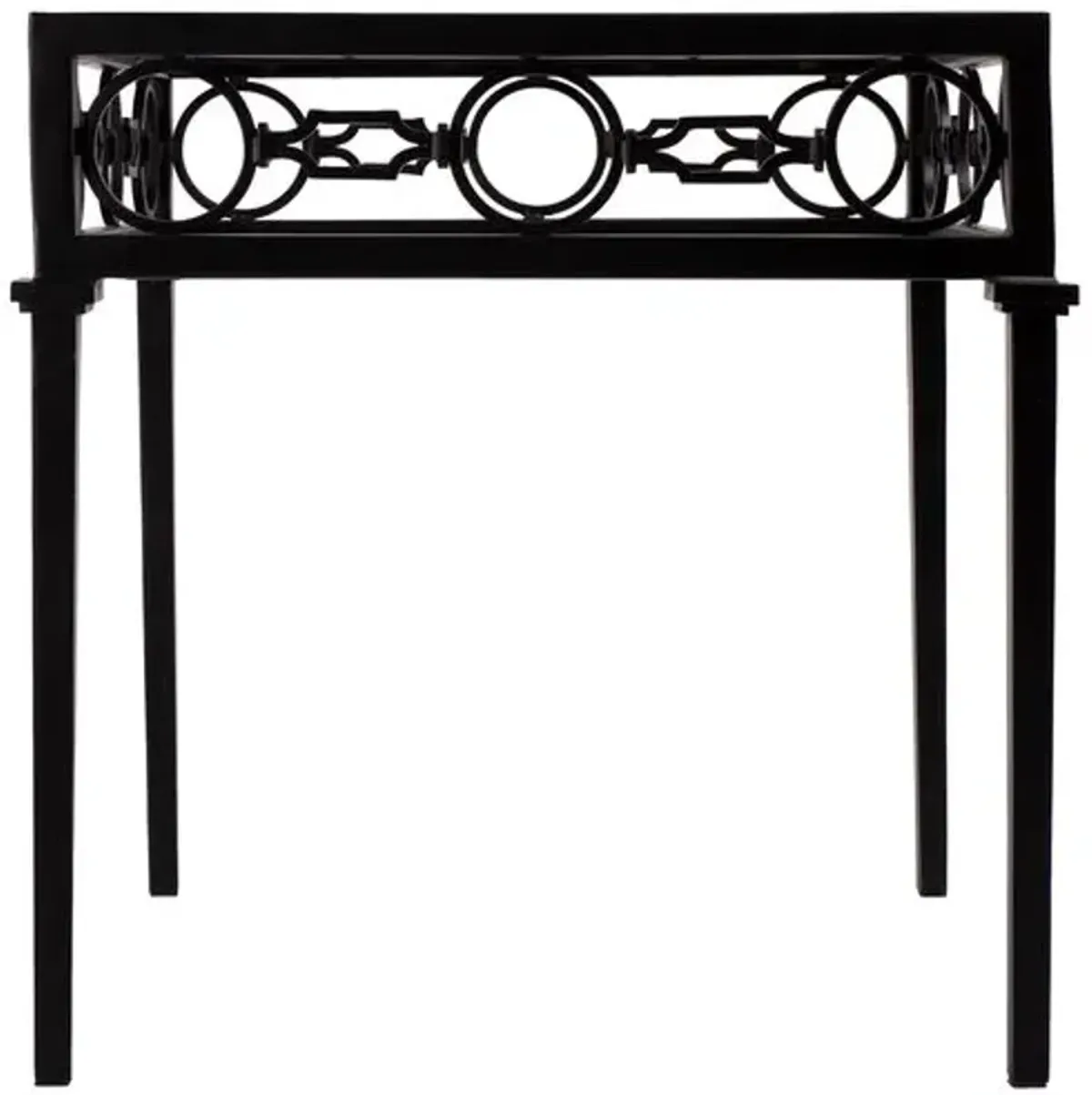 Mariza Iron Outdoor End Table - Black