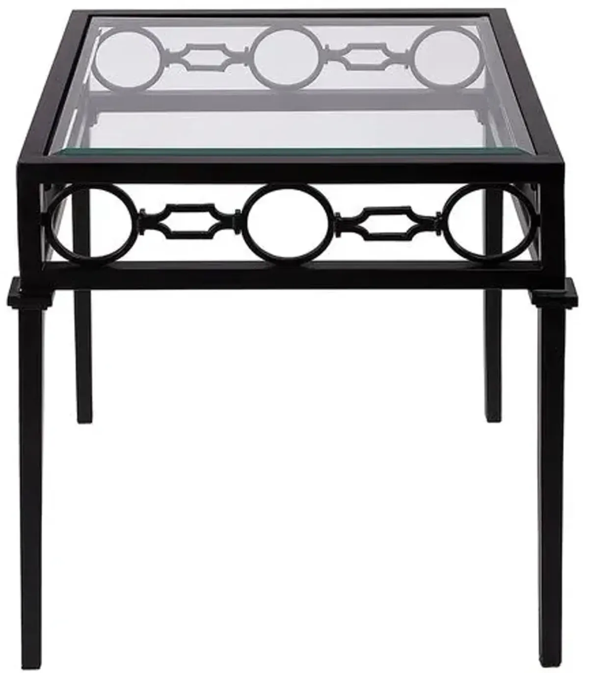 Mariza Iron Outdoor End Table - Black