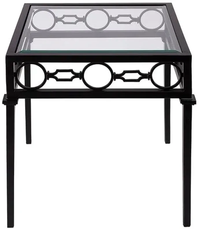 Mariza Iron Outdoor End Table - Black