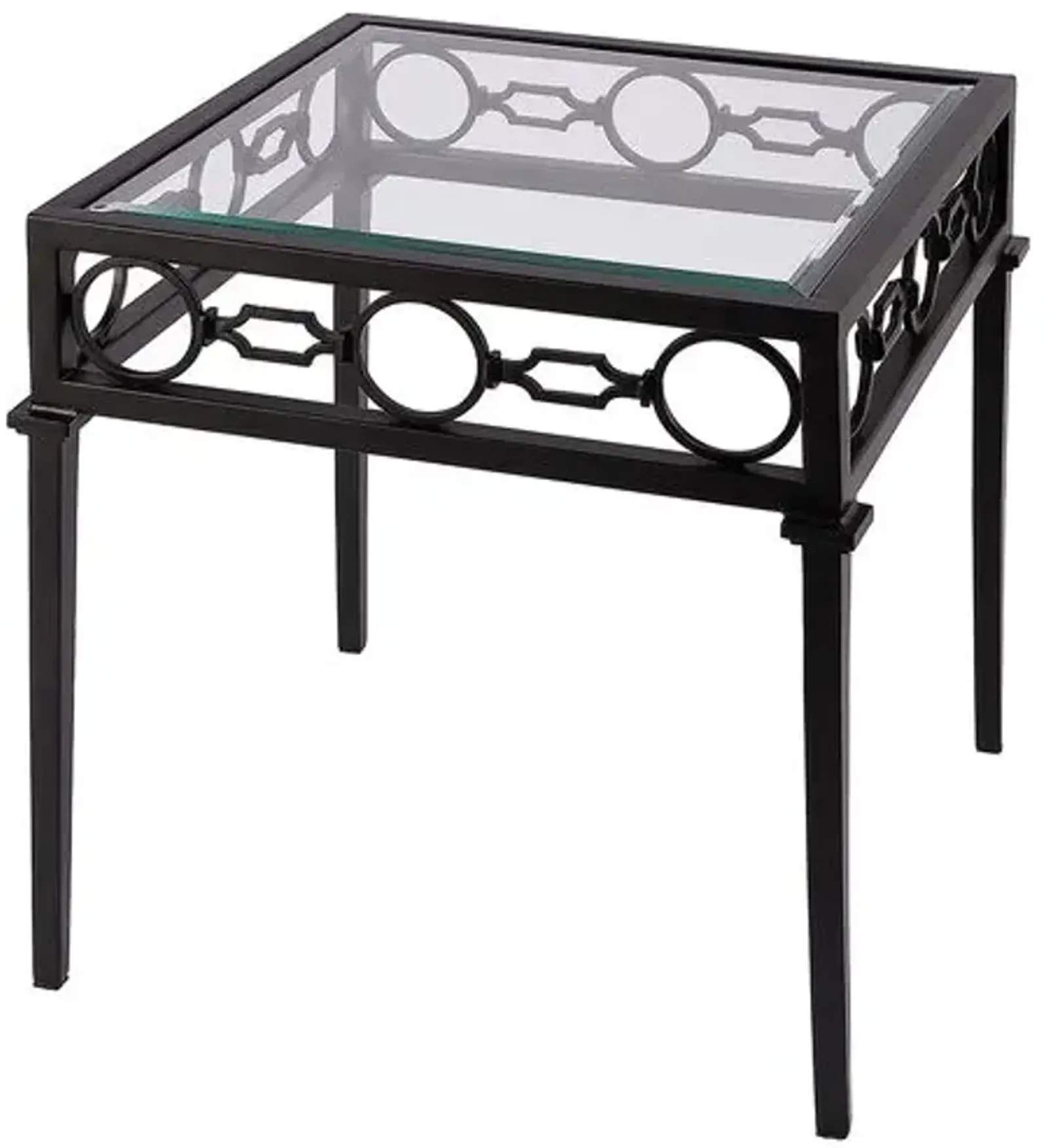 Mariza Iron Outdoor End Table - Black