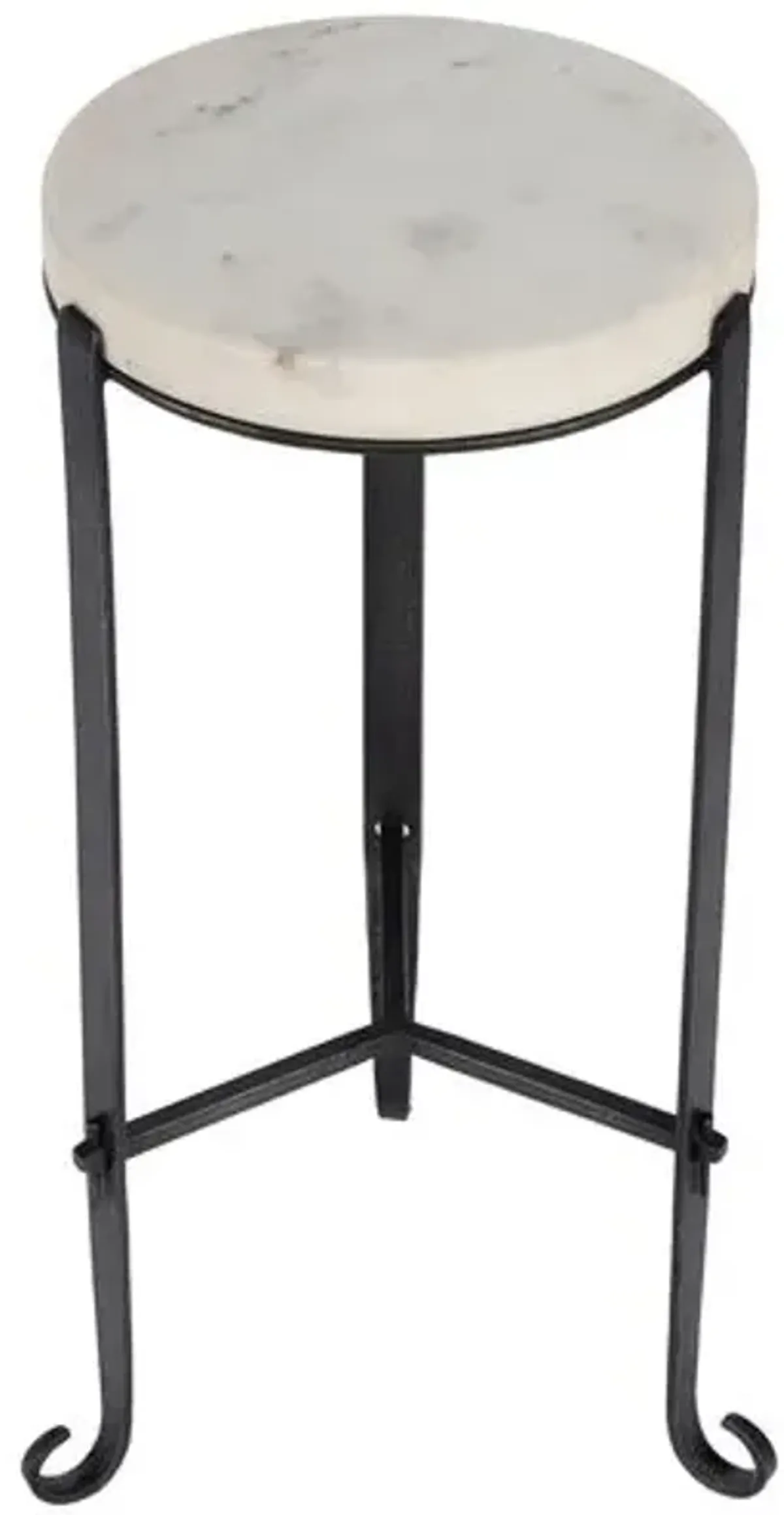 Marlow Round Marble Top Side Table - Black/White