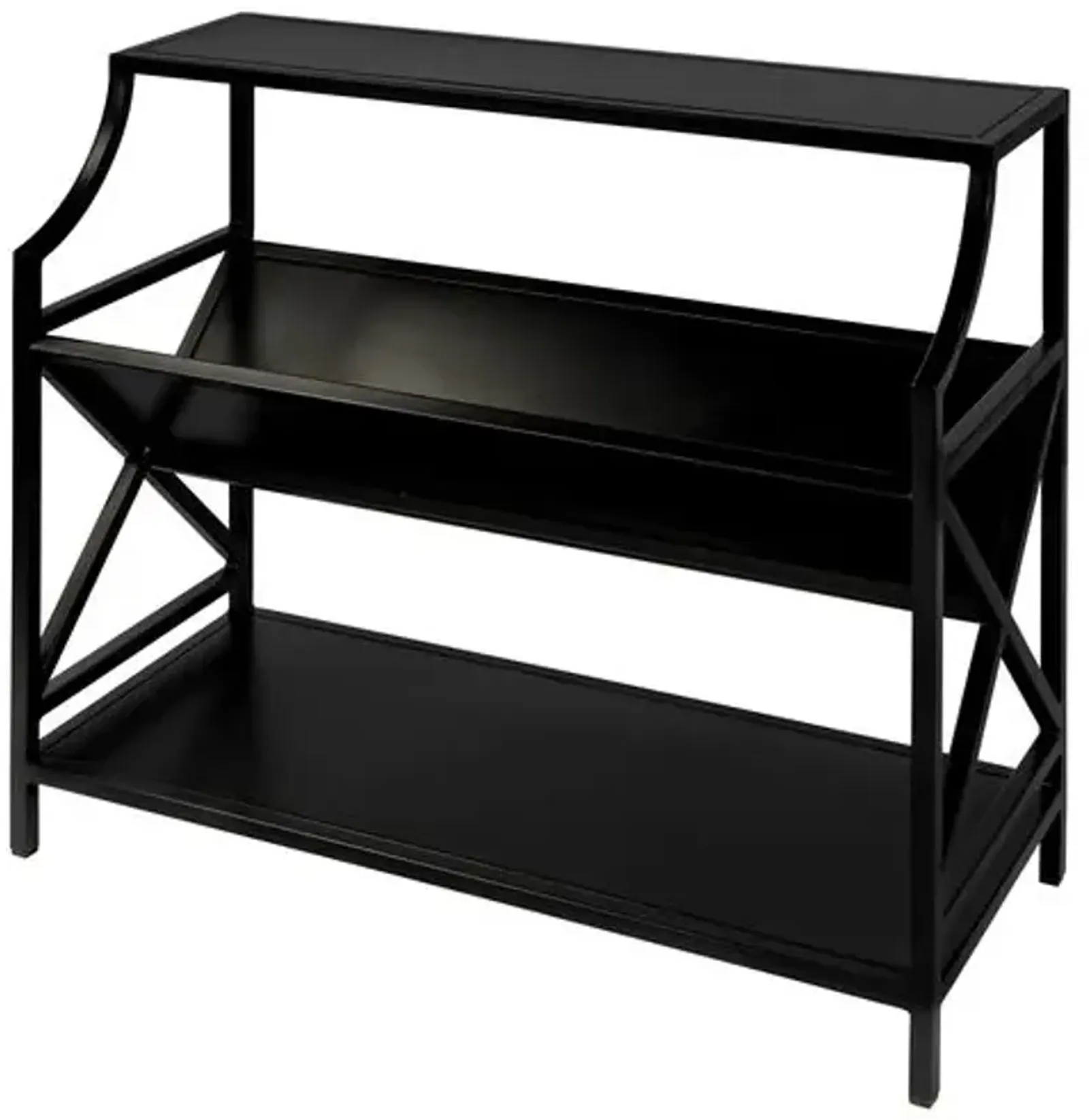 Penza 2-Tier 36"W Bookcase - Black