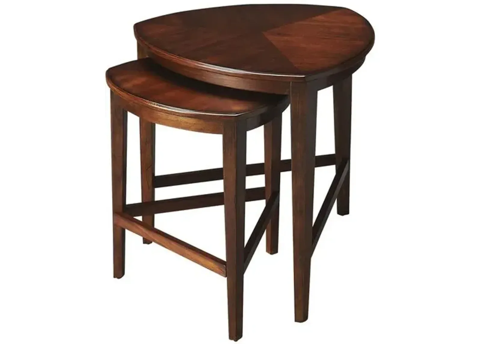 Tedd Triangle Nesting Tables - Antique Cherry - Brown