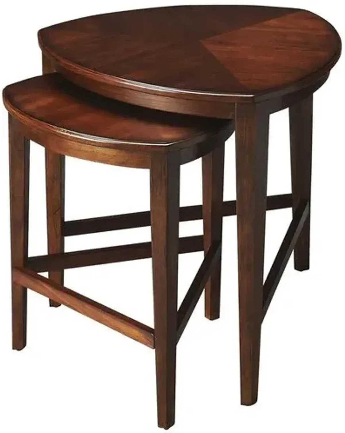 Tedd Triangle Nesting Tables - Antique Cherry - Brown