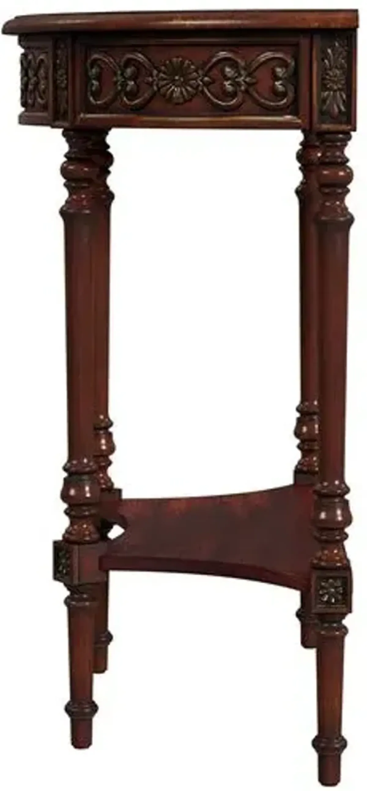 Celene Demilune 30" Console Table - Cherry - Brown