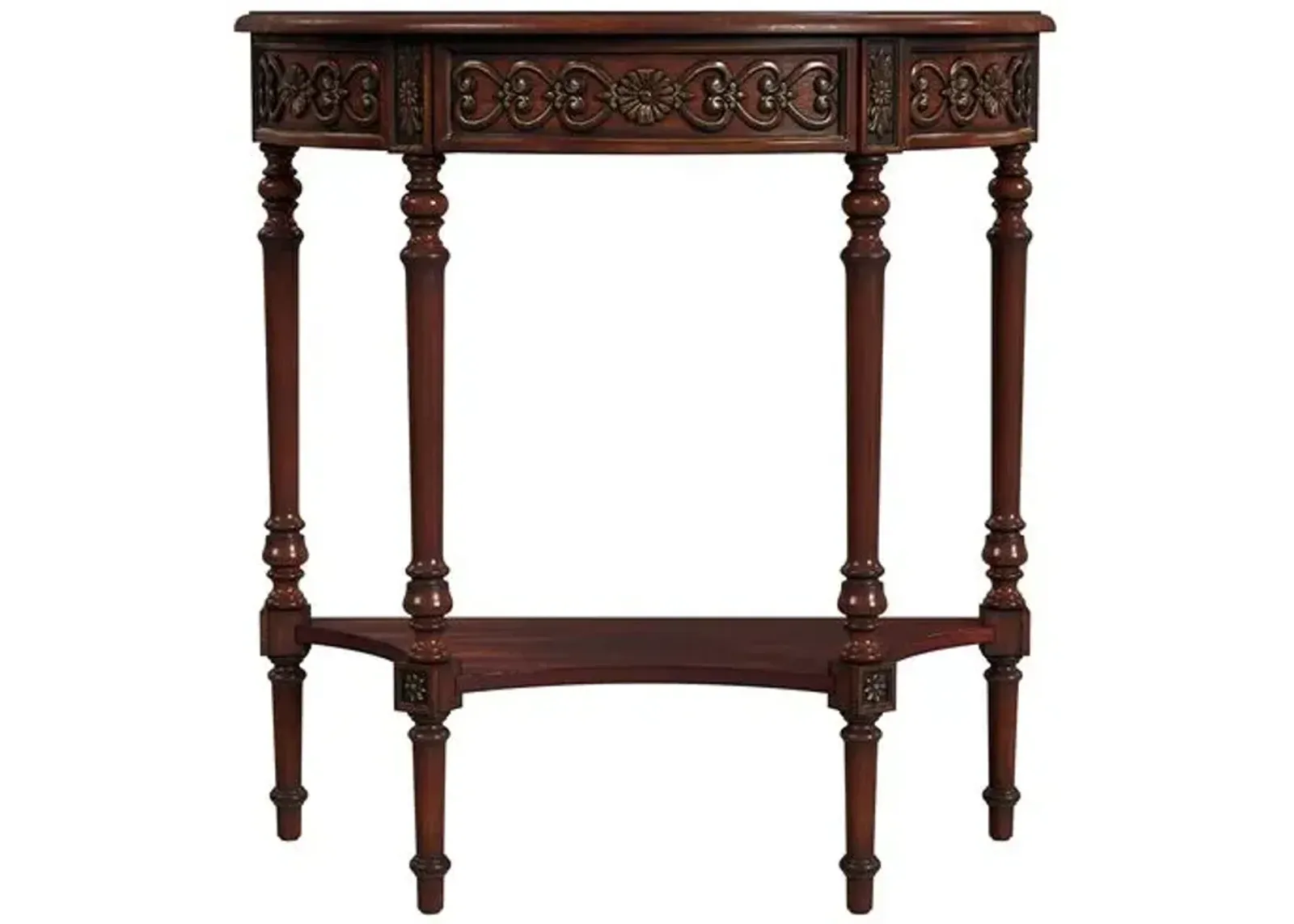 Celene Demilune 30" Console Table - Cherry - Brown