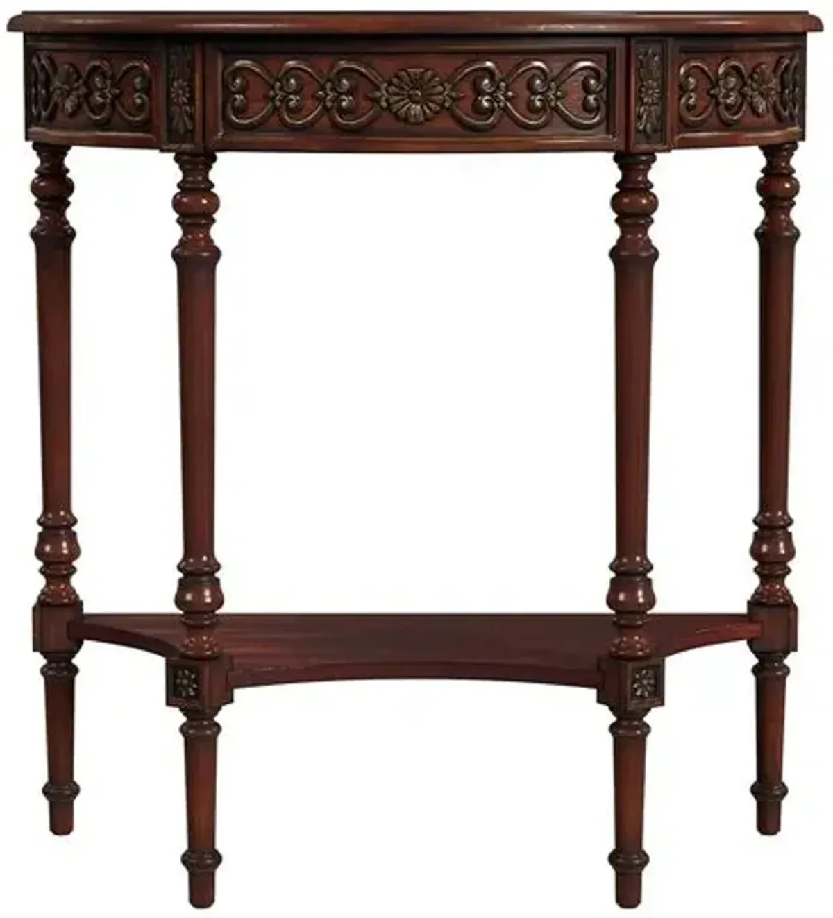 Celene Demilune 30" Console Table - Cherry - Brown