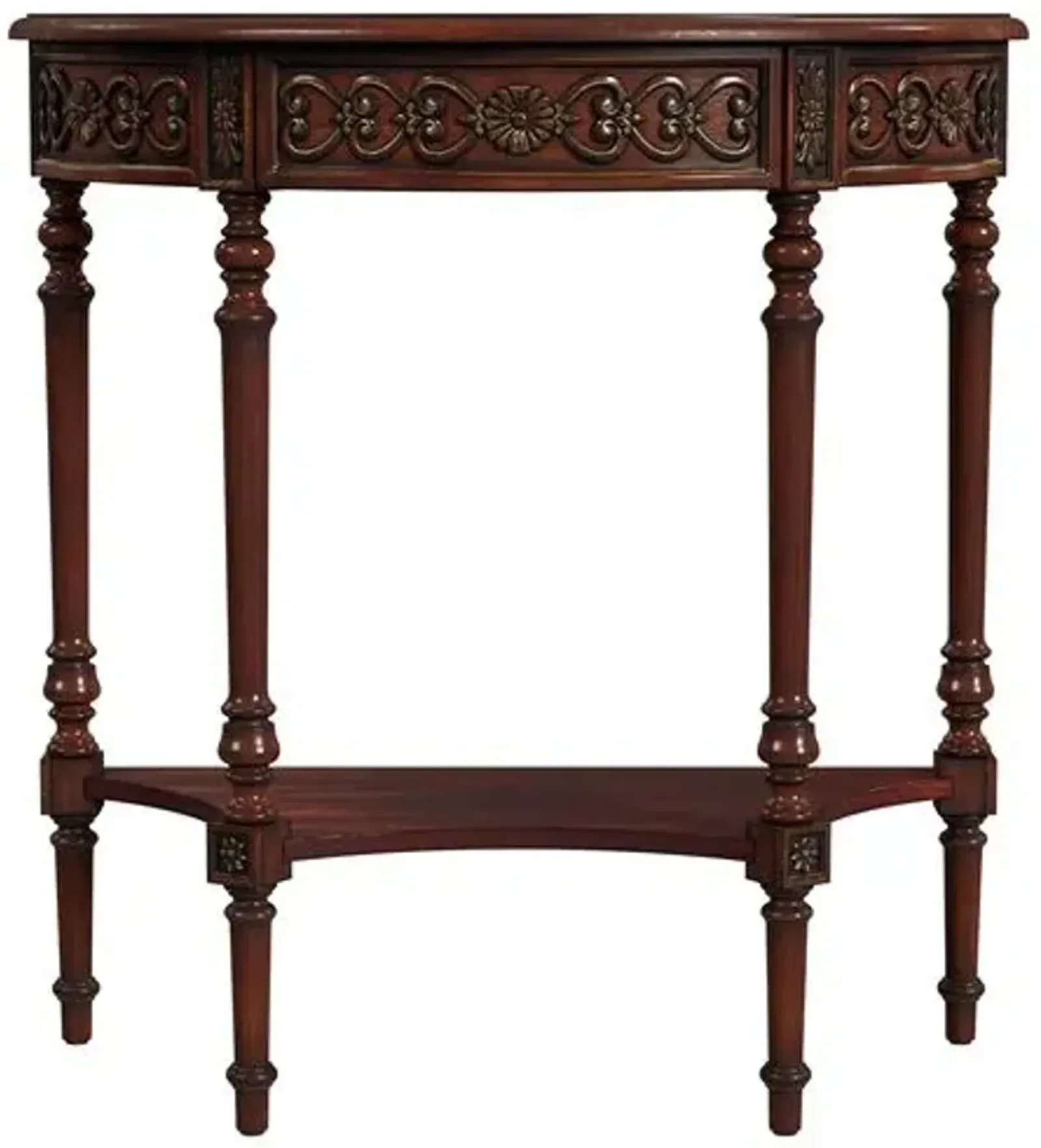 Celene Demilune 30" Console Table - Cherry - Brown