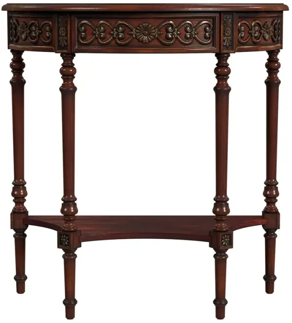 Celene Demilune 30" Console Table, Cherry