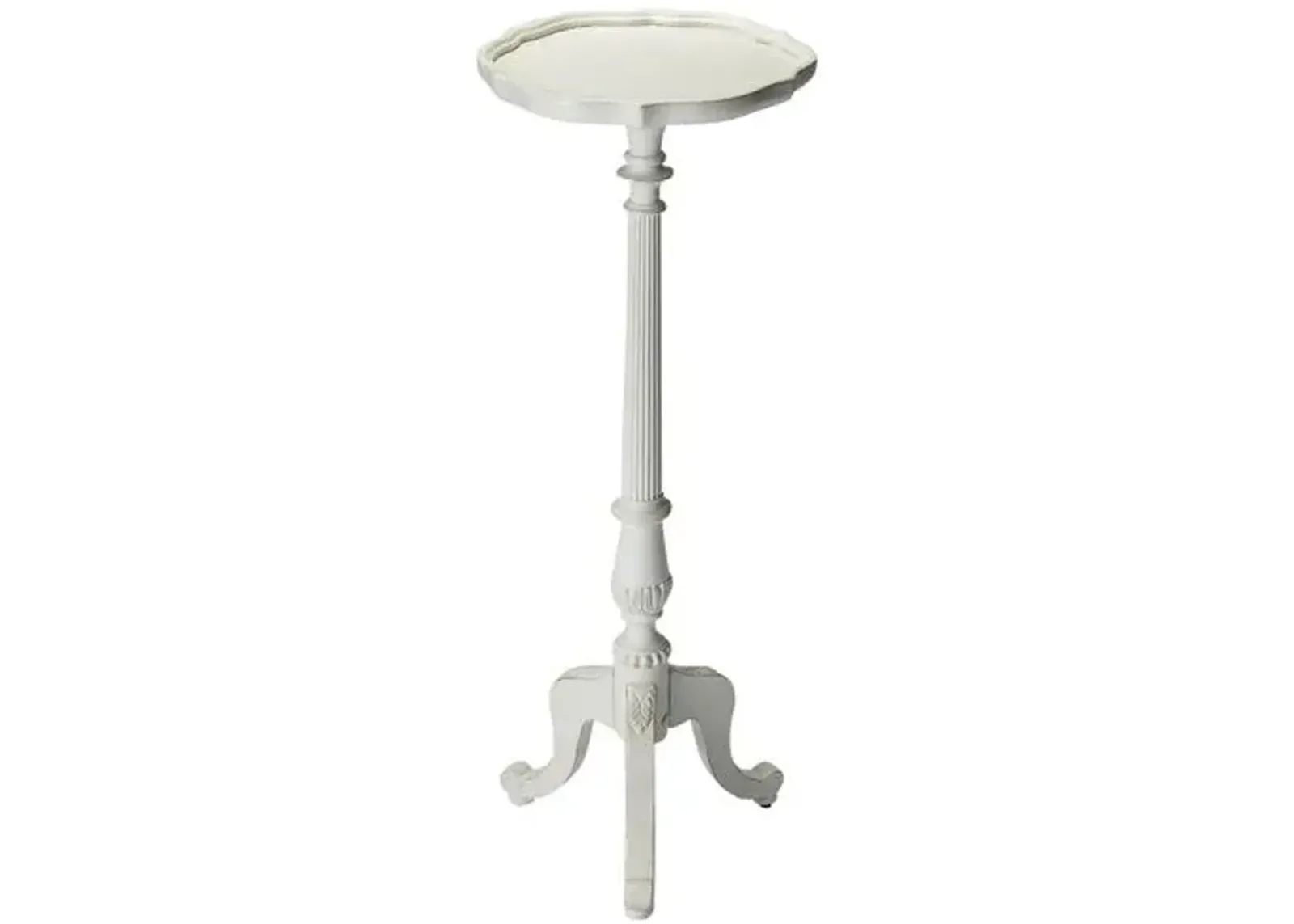 Birdie Pedestal Plant Stand - Handcrafted - White