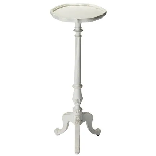 Birdie Pedestal Plant Stand - Handcrafted - White