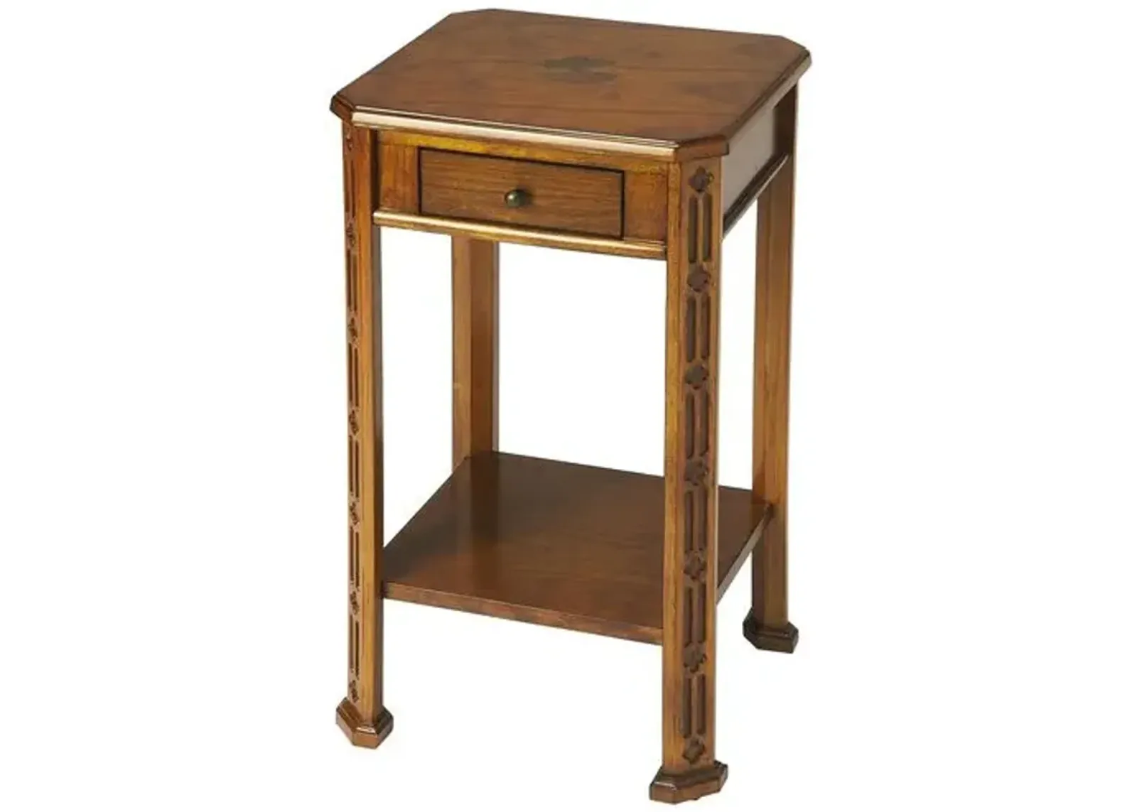 Charlie Side Table with Storage - Olive Ash - Brown