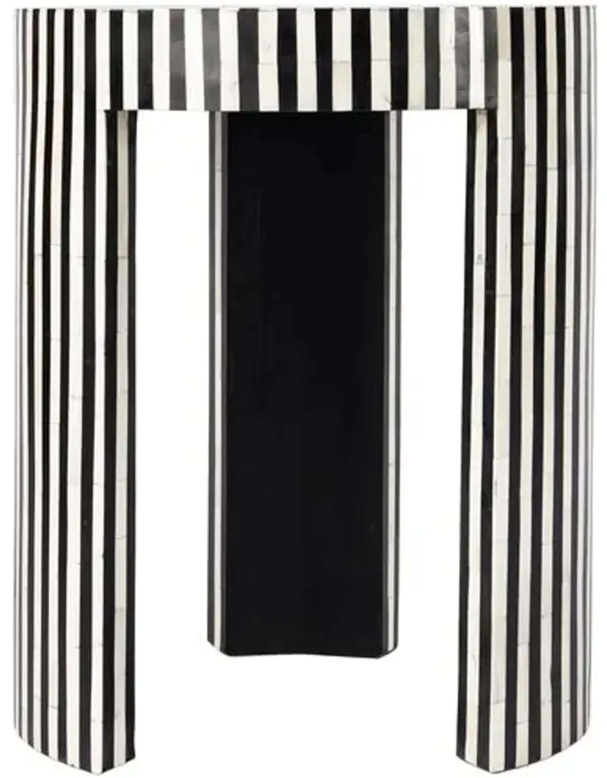 Joya Bone Inlay Side Table - Black/White