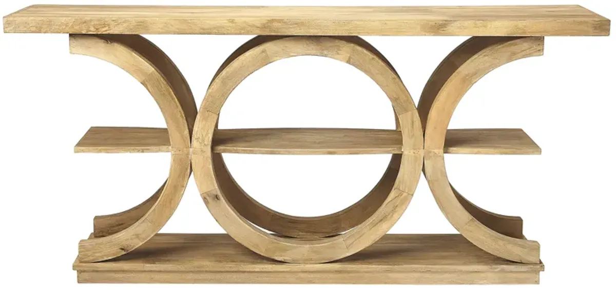 Joanna Rustic Modern Console Table - Natural Mango - Brown