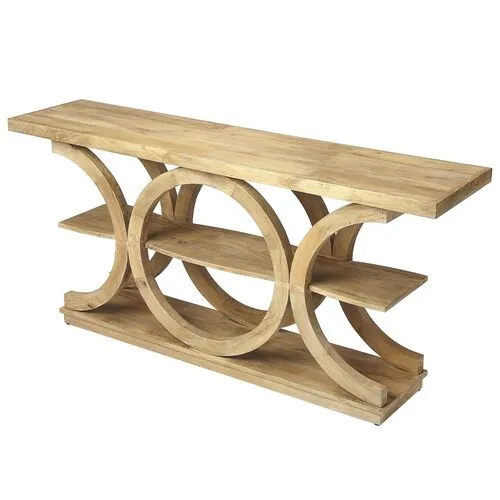 Joanna Rustic Modern Console Table - Natural Mango - Brown