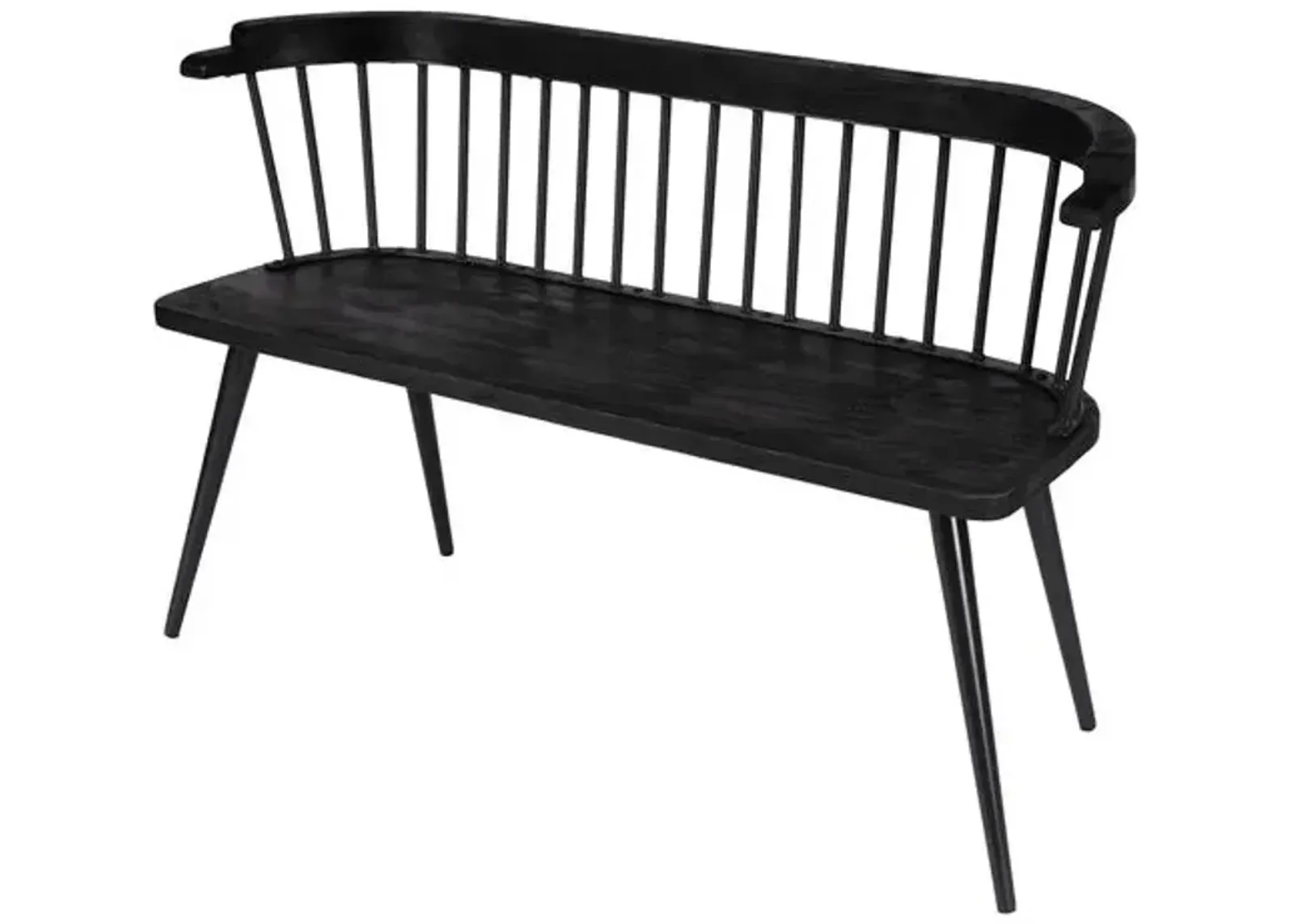 Chester Mango Wood Spindle Bench - Black