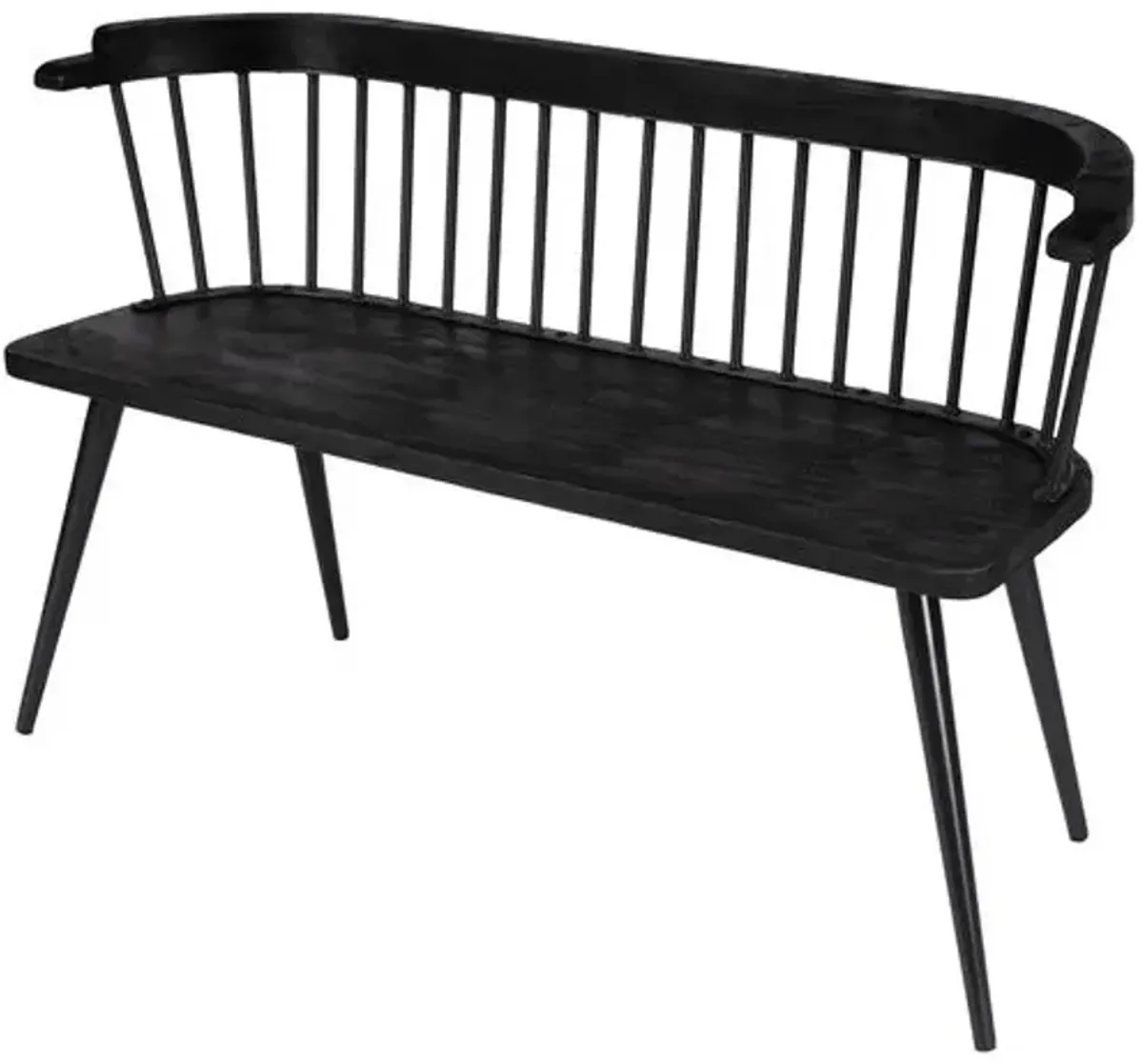 Chester Mango Wood 48" Spindle Bench - Black - Brown