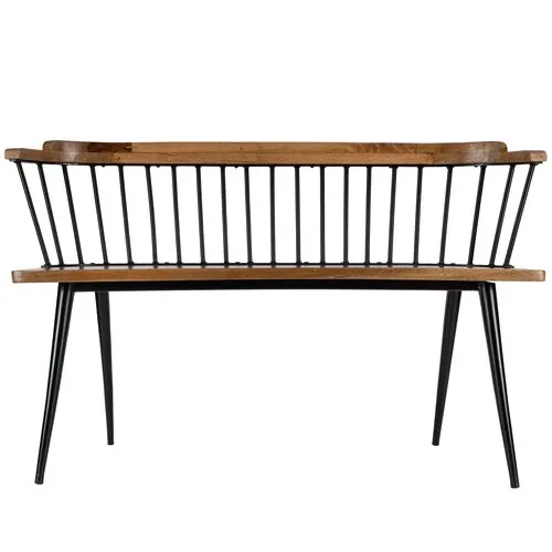 Chester Mango Wood 51" Spindle Bench - Medium Brown