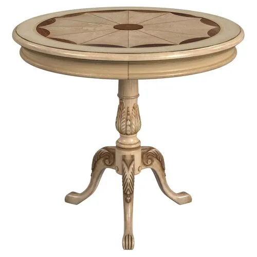 Tina Round Pedestal Foyer/Bistro Table - Beige