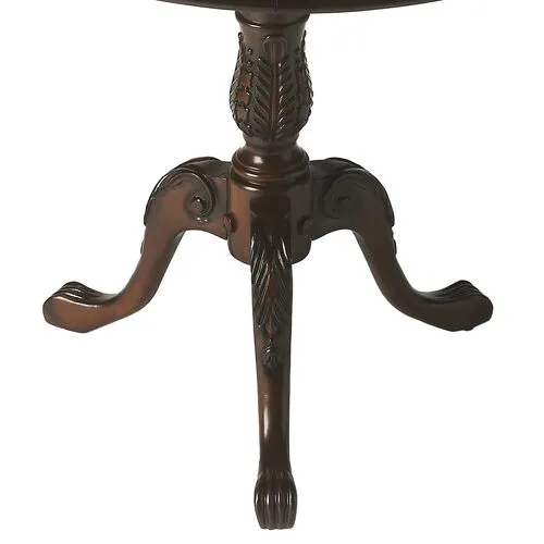 Tina Round Pedestal Foyer/Bistro Table - Brown