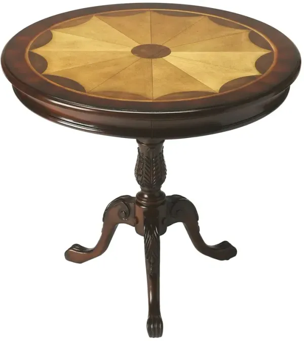 Tina Round Pedestal Foyer/Bistro Table - Brown