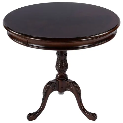 Tina Round Pedestal Foyer/Bistro Table - Brown