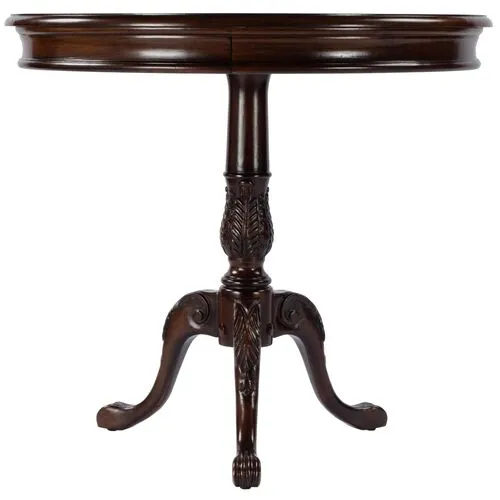 Tina Round Pedestal Foyer/Bistro Table - Brown