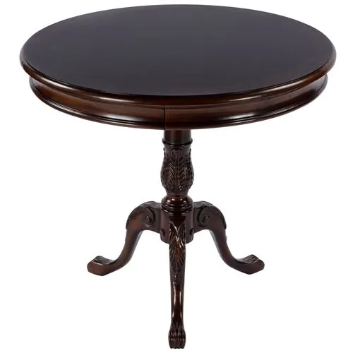 Tina Round Pedestal Foyer/Bistro Table - Brown