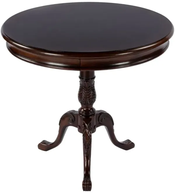 Tina Round Pedestal Foyer/Bistro Table - Brown