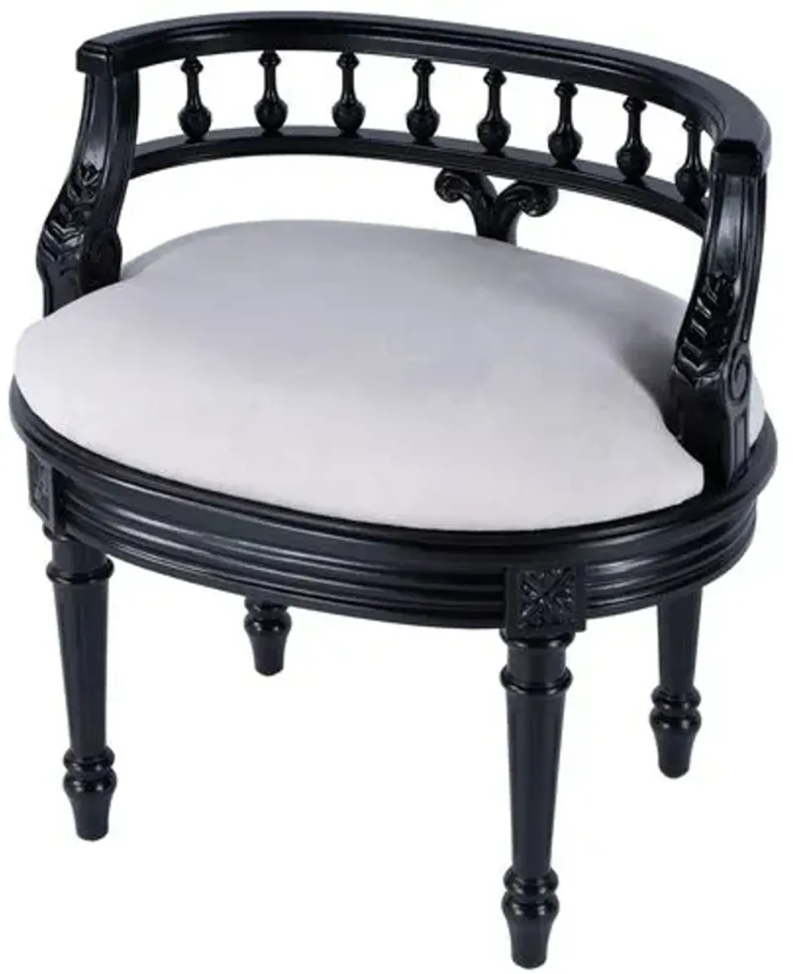 Melany Upholstered 22.5" Vanity Seat - Handcrafted - Black