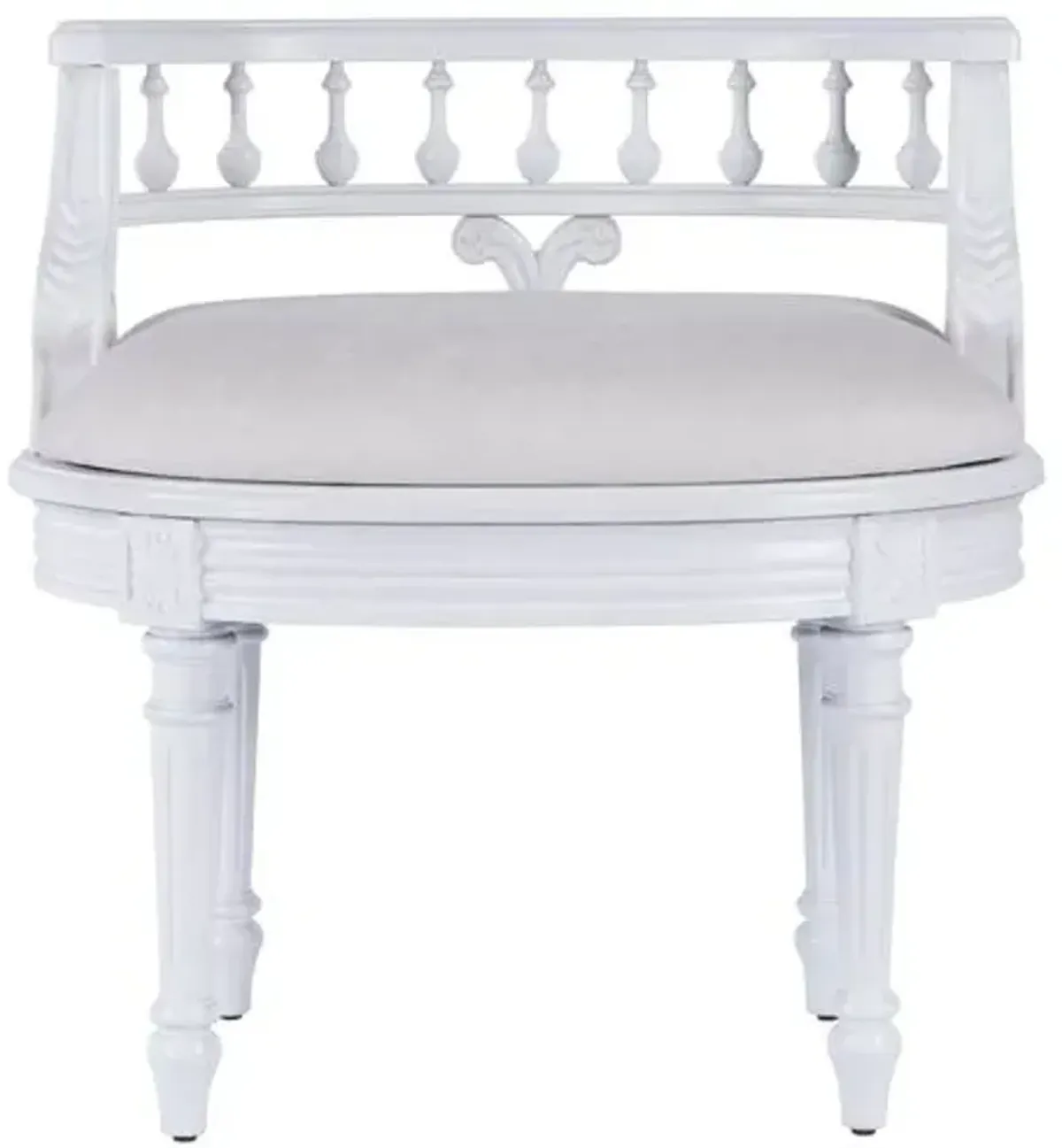 Melany Upholstered 22.5" Vanity Seat - Handcrafted - White