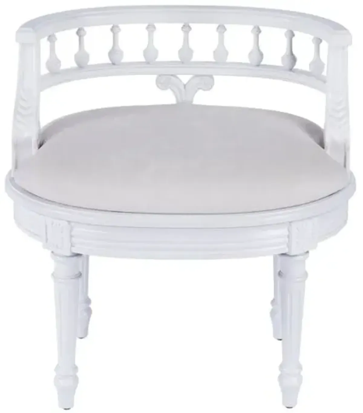 Melany Upholstered 22.5" Vanity Seat - Handcrafted - White