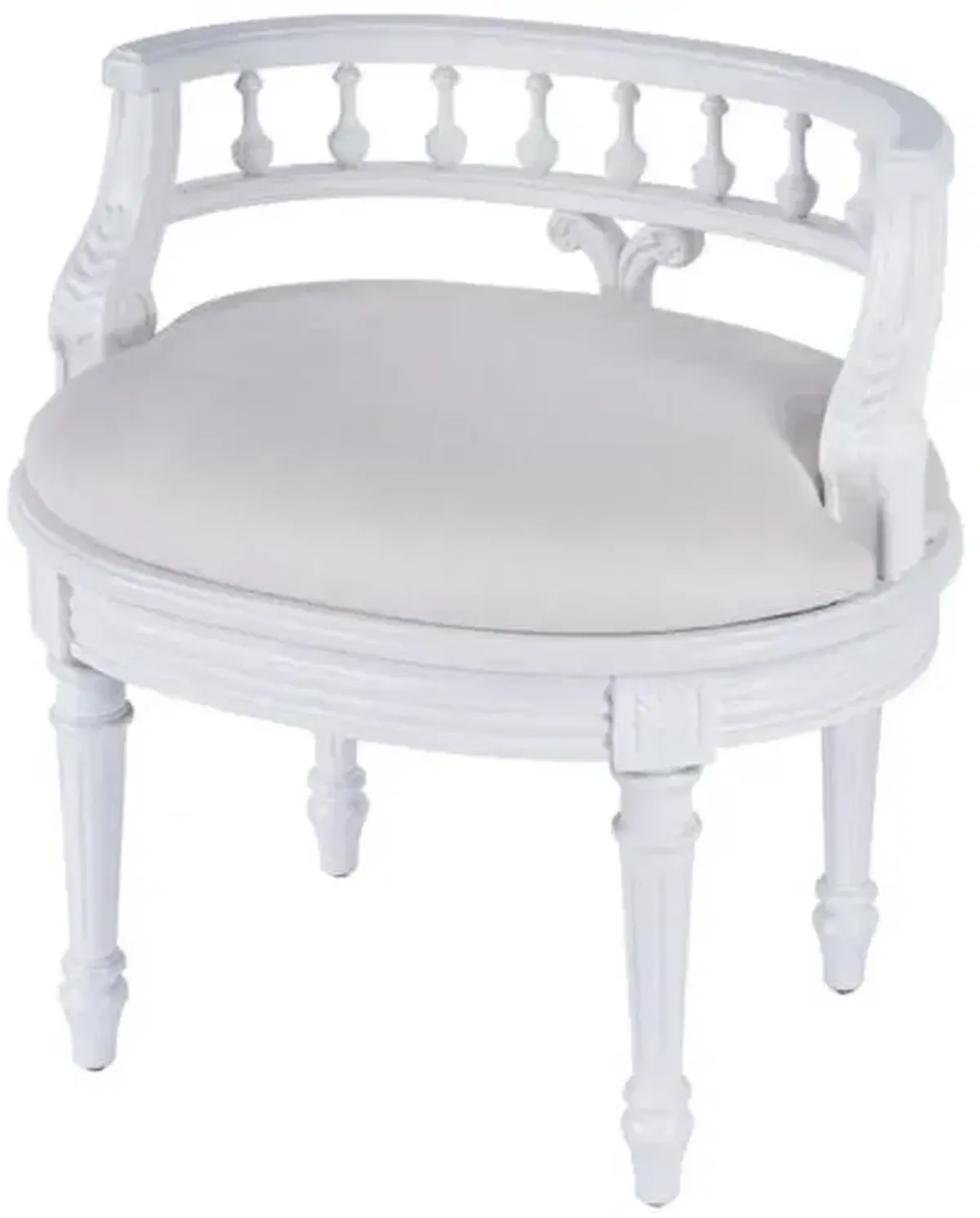 Melany Upholstered 22.5" Vanity Seat - Handcrafted - White