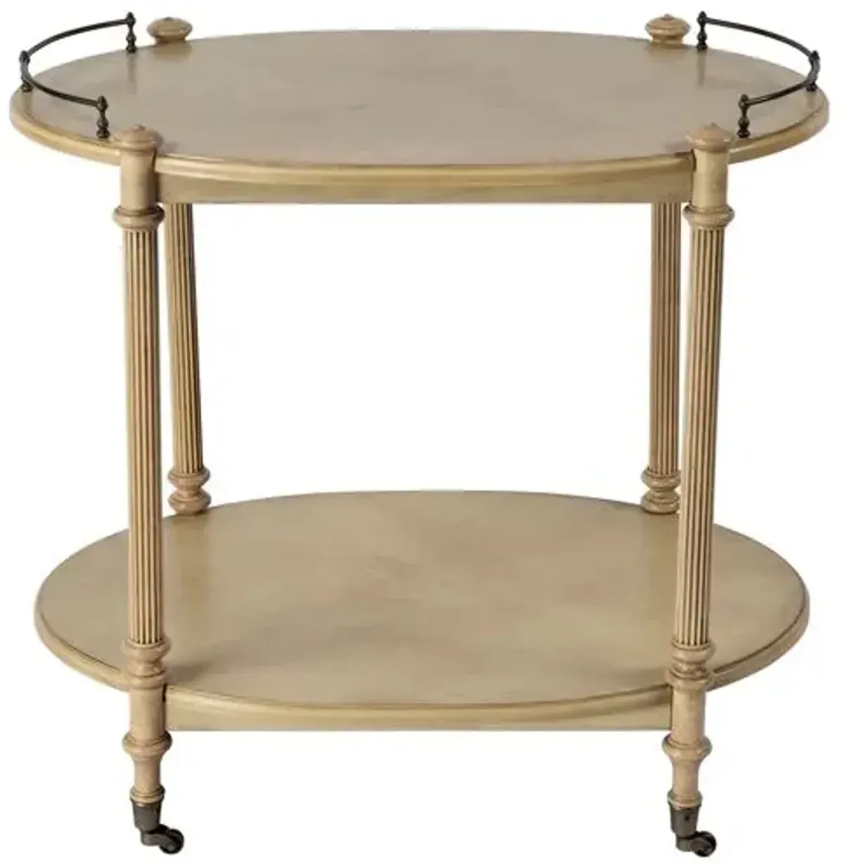 Rachel 2-Tier Bar Cart - Handcrafted - Beige