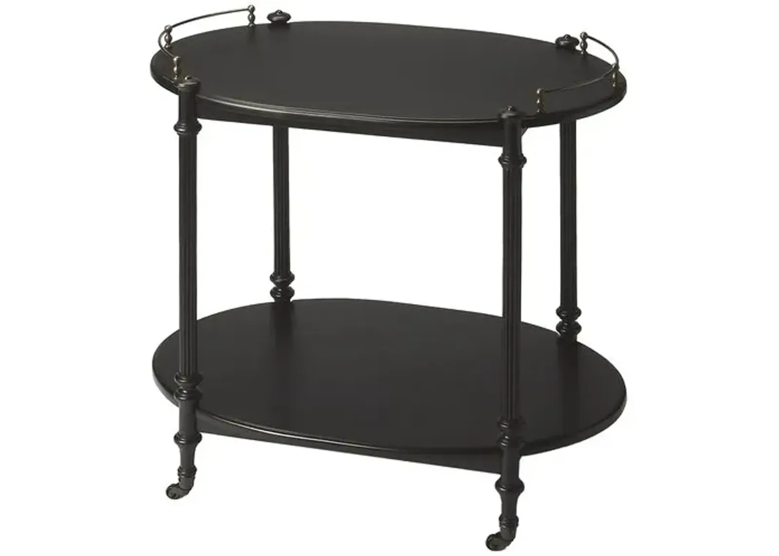 Rachel 2-Tier Bar Cart - Handcrafted - Black