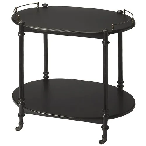 Rachel 2-Tier Bar Cart - Handcrafted - Black